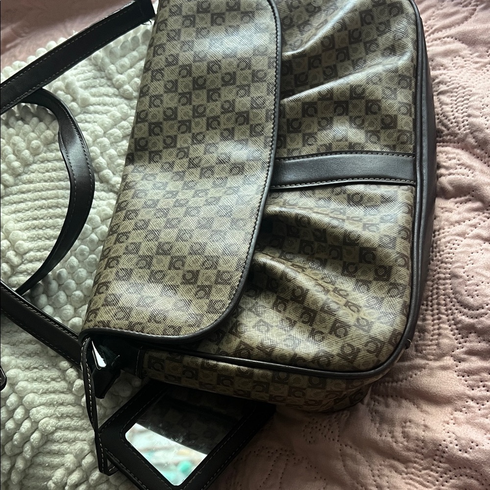 Brown Patterned Shoulder Bag - image 2